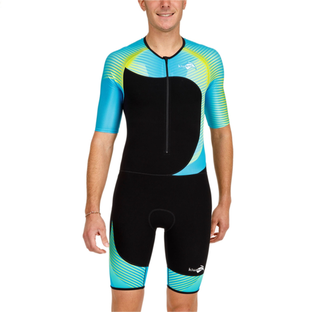 Bild von KiWAMi Tokyo LD Aero Trisuit - schwarz/blau/lindgrün