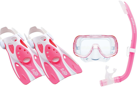Bild von Mini-Kleio Hyperdry Kinder-Reiseset - Maske, Schnorchel, Flossen in pink
